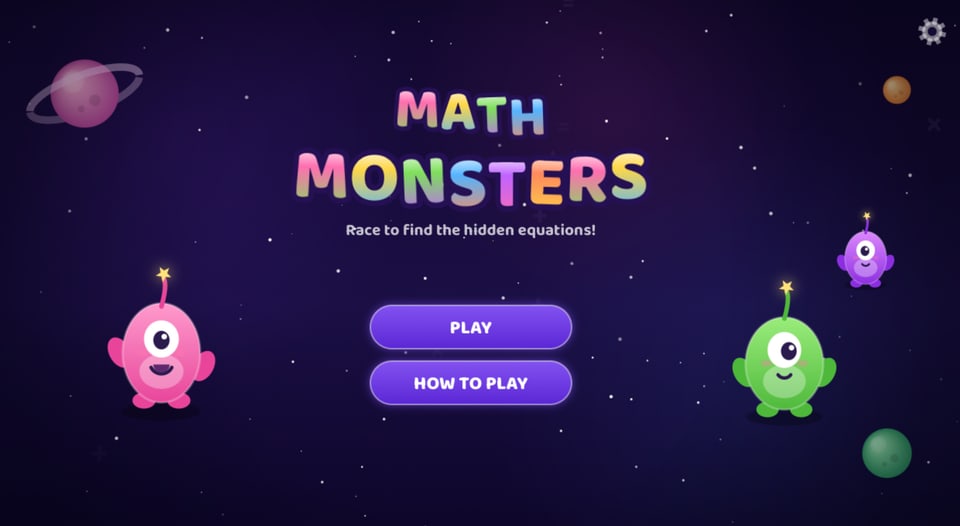 Math Monsters title screen