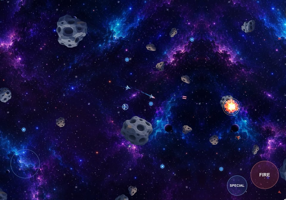 Flying through a purple nebula sector